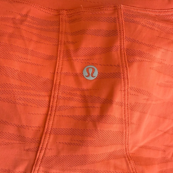 Lululemon Muscle Love Long Sleeve Shirt Tiger Mesh Warm Coral Orange like new - Picture 2 of 10